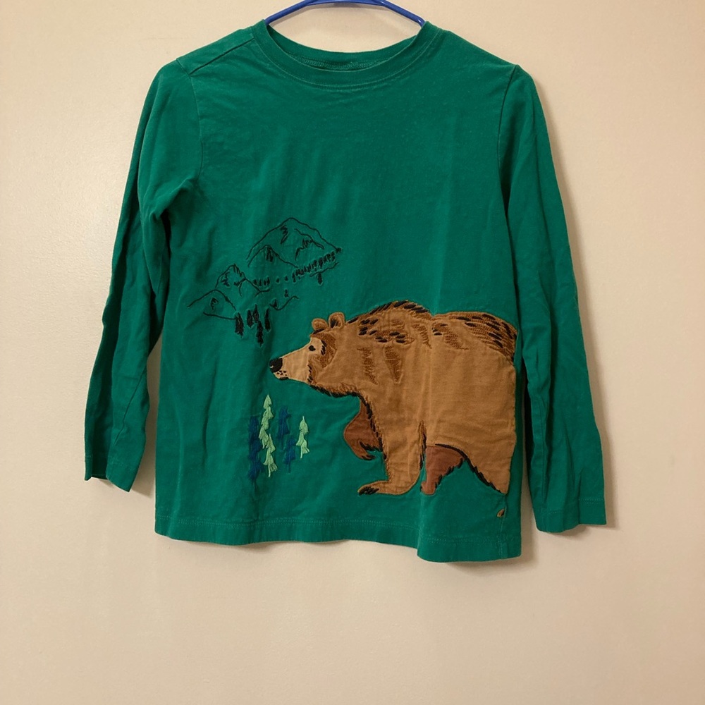 Long Sleeve Hanna Andersson Green Bear Shirt